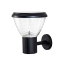 Mushroom/Cube/Flared LED Wall Lamp Minimalist Black Metal Solar Powered Wall Sconce for Outdoor