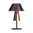 2-Shade Tapered Table Light Novelty Minimalist Metal 1-Bulb Brown and Brass Night Lamp
