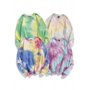 Fashionable Men's Sweatshirt Tie Dye Pattern Crew Neck Long-sleeved Banded Cuffs Relaxed Fit Pullover Sweatshirt