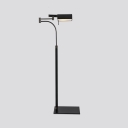 Half-Cylinder Iron Floor Lighting Minimalist 1 Head Black Stand Up Lamp with Leather Grip