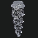 Minimalist Vortex Shaped Ceiling Flush 2/6 Lights Crystal Flush-Mount Light Fixture in Stainless Steel