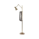 Conical Rotating Floor Reading Lamp Postmodern Metal Single Brass Floor Lighting with Picture Clip