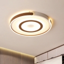 Coffee Round Ceiling Mount Lamp Nordic Acrylic Small/Medium/Large LED Flush Mount Lighting in Warm/White Light