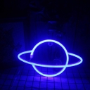 Planet Boys Bedroom Nightstand Light Acrylic Kids LED Battery Night Lamp in Pink/Blue Light