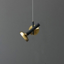 Black-Brass Torch Shaped Pendant Lamp Post-Modern 1 Head Metal Suspended Lighting Fixture