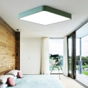 Black/Green Square LED Ceiling Light Nordic Acrylic Small/Large Flush Mount Lighting for Bedroom