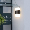 Black Rectangle Flush Wall Sconce Minimalist 1/2-Light Acrylic LED Wall Light for Balcony