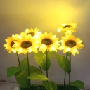 10 PCs Sunflower Landscape Lamp Art Deco Plastic Garden LED Stake Lighting in Yellow