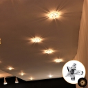 Hotel LED Ceiling Flush Mount Light Simple Clear Flush Mounted Lamp with Star Crystal Shade