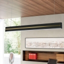 Black/White Bar Shaped Pendant Lamp Simplicity LED Aluminum Ceiling Hang Light for Bedroom, Small/Medium/Large