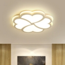 White Clover Flush Ceiling Light Nordic Acrylic LED Flushmount Lighting in Warm/White/3 Color Light