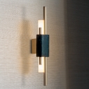 Designer Stick Shaped Wall Sconce Lighting Marble Bedroom LED Wall Mount Light Fixture
