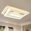 White Tiers Led Semi Flush Ceiling Light Modernism Acrylic Flush-Mount Light Fixture