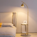 Postmodern Bell Floor Lamp Metal 1 Bulb Living Room Standing Lighting with 2-Tier Marble Shelf