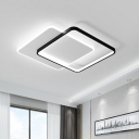 Geometry Acrylic LED Ceiling Mount Light Nordic Black and White Flush Mount Fixture