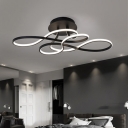 Acrylic Curve LED Semi Flush Mount Lamp Modern Close To Ceiling Lighting Fixture