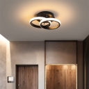 Symmetric Small LED Ceiling Lighting Modern Metal Semi Flush Mounted Light for Corridor