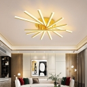 Minimalist Sputnik LED Semi Flush Light Acrylic 9-Head Living Room Ceiling Mount Light
