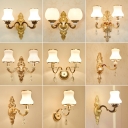 Gold Curved Arm Wall Mount Light Traditional Metal Family Room Wall Lighting Ideas