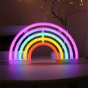 Rainbow Small USB Wall Night Light Cartoon Rubber White LED Table Lamp for Bedroom