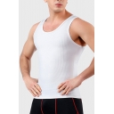 Basic Mens Tank Ribbed Scoop Neck Solid Color Slim Fitted Tank Top