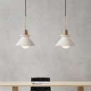 Bowl Dining Room Pendant Light Cement 1 Head Modern Style Suspension Light Fixture in White