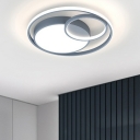 Modern Circle LED Flush Ceiling Light Fixture Acrylic Bedroom Flush Mount Lighting