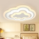 White Cloud Ultrathin Ceiling Flush Cartoon Acrylic LED Flush Mount Light Fixture