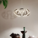 Floral Twist LED Chandelier Pendant Minimalism Acrylic Living Room Hanging Light Fixture