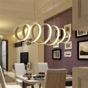 White Spring LED Chandelier Lighting Art Deco Acrylic Hanging Pendant for Restaurant