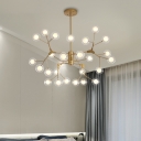 White Glass Bubble Ball LED Ceiling Lighting Postmodern Chandelier Light Fixture for Living Room