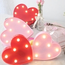 Loving Heart Girls Room Mini Night Lamp Plastic Decorative Battery LED Wall Lighting