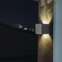 Cubic Concrete Flush Mount Wall Sconce Minimalist 1-Bulb Grey Wall Light Fixture