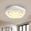 White Rose Shaped LED Ceiling Light Nordic Acrylic Flush Mount Light Fixture for Living Room