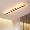 Coffee Linear LED Flush Mount Ceiling Light Minimalism Metal Flush Light for Hotel