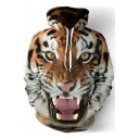 Leisure Men's Hoodie Tiger 3D Pattern Front Pocket Long Sleeve Drawstring Hooded Sweatshirt