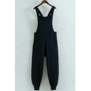 Fancy Women's Jumpsuit Solid Color Strap Sleeveless Pocket Detail Banded Cuffs Ankle Length Jumpsuit