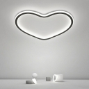 Simplicity Ultrathin LED Flush Mounted Light Acrylic Bedroom Ceiling Light in Black