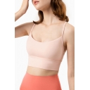 Ladies Yoga Cami Plain V-neck Racerback Slim Fit Crop Cami Top