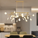 Sputnik Firefly Island Light Fixture Simplicity Cream Glass Dining Room LED Ceiling Pendant Light