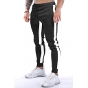 Trendy Mens Pants Contrasted Drawstring Waist Ankle Relaxed Fit Pants
