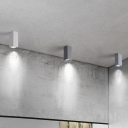 Rectangle Shaped Flush Mount Nordic Style Cement Bedroom LED Flush Lighting Fixture