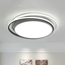 Ring-Shaped LED Ceiling Light Fixture Modern Metallic Bedroom Flush Mounted Lamp