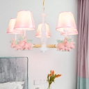 Empire Shade Hanging Chandelier Kids Fabric Ceiling Suspension Lamp with Decorative Horse