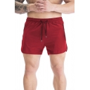 Active Mens Shorts Plain Quick Dry Drawstring Waist Fitted Shorts