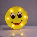 Face Expression LED Night Light Funny Decorative Plastic Yellow Battery Table Lamp