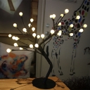 Metal Flower Tree Shaped Night Light Decorative Black USB LED Table Lighting Ideas