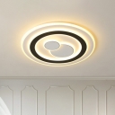 Modern LED Disc Flush Mount Ceiling Lamp Acrylic Bedroom Ultrathin Flush Light in Black