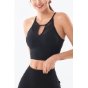 Yoga Girls Cami Solid Color Cut Out Slim Fitted Crop Cami Top