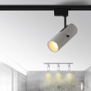 Cylindrical Flush Mount Spotlight Simplicity Cement Living Room Semi Flush Light in Grey